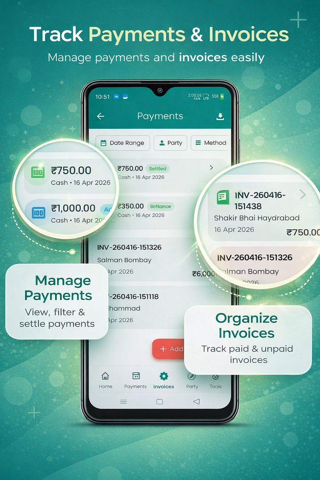 Track Payments & Invoices with filters