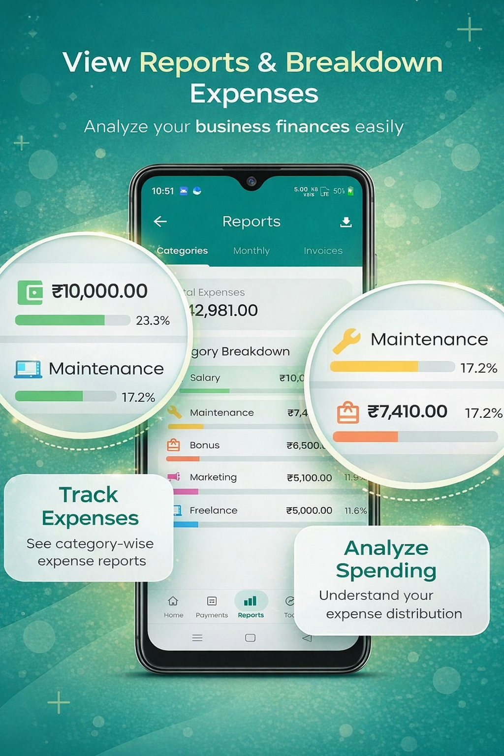 View Reports & Breakdown Expenses